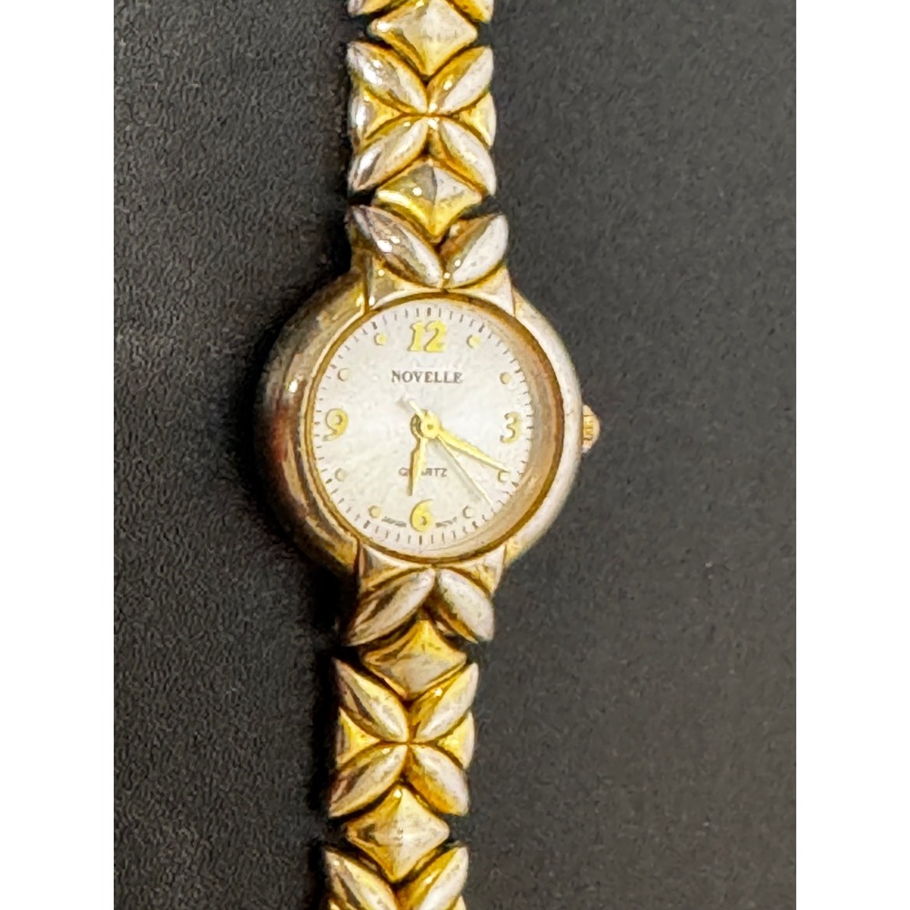 Novelle Womens Two Tone Gold Silver Quartz Watch Japan Movement Roun Dial